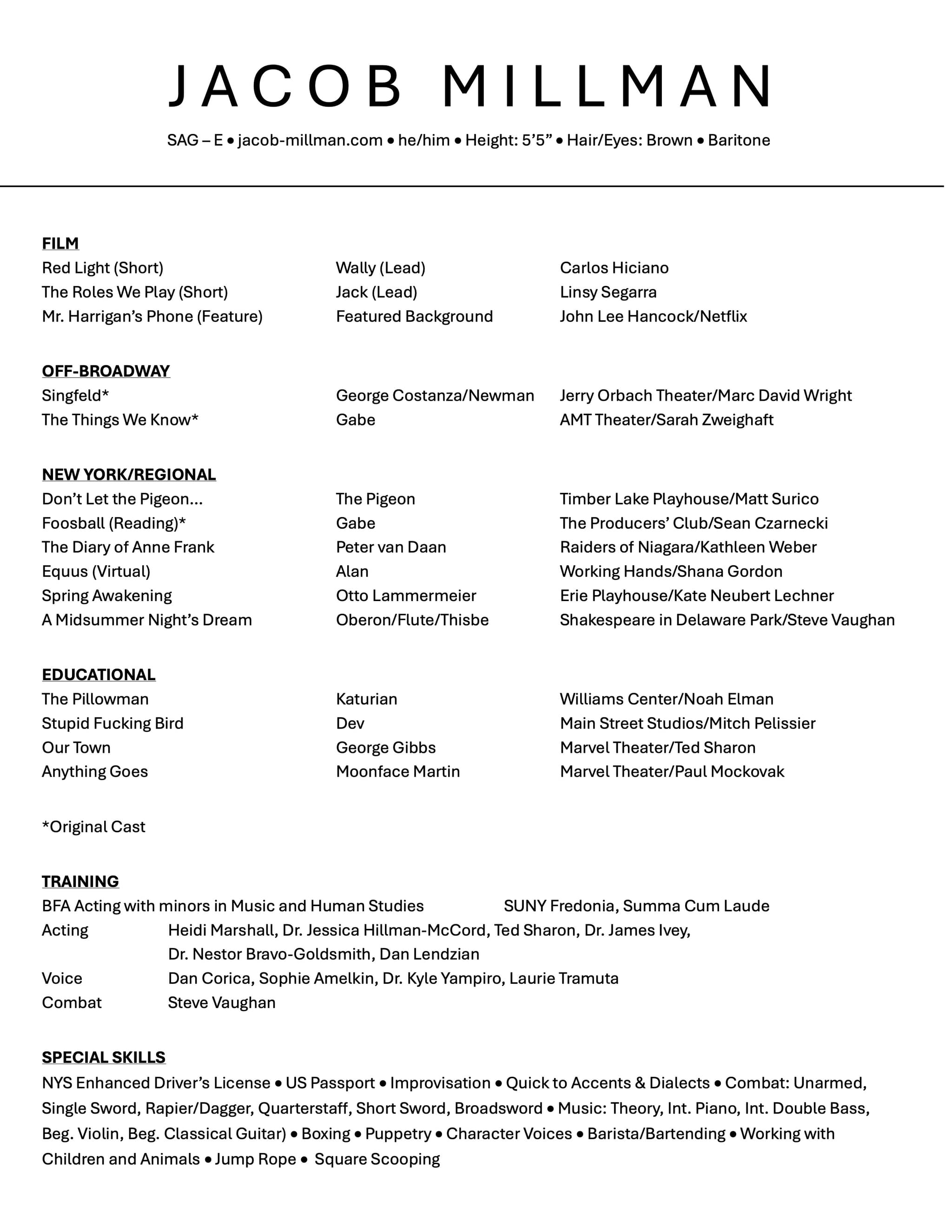 Jacob's resume